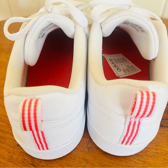 🌱 ADIDAS Sz 37 1/3 “Neo Advantage” White Pink Sneaker Shoe - Picture 8 of 11